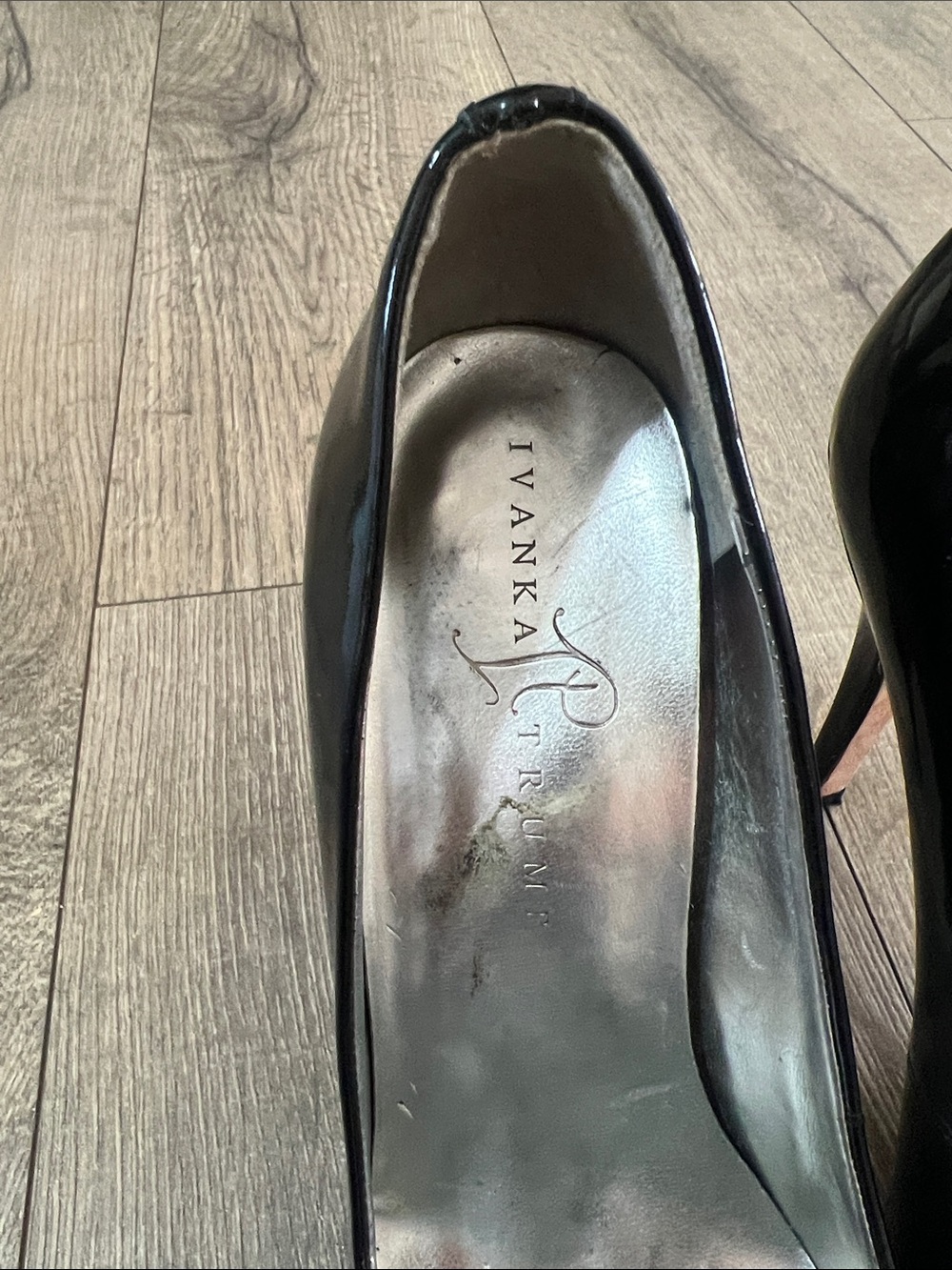 Ivanka Trump Black Patent Round-Toe Pumps - Picture 3 of 6